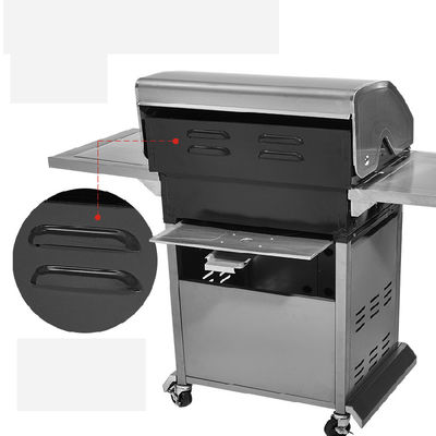 comprare 4 bruciatori Verticale Gas o carbone barbecue Griglia all'aperto Uso domestico giardino fabbricazione online