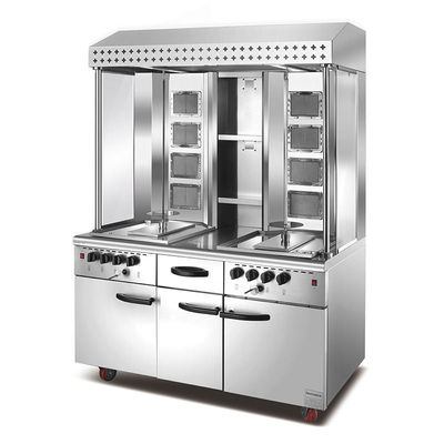 comprare Macchina elettrica e a gas di tipo verticale / verticale commerciale Shawarma regolabile per griglia BBQ di pollo fabbricazione online