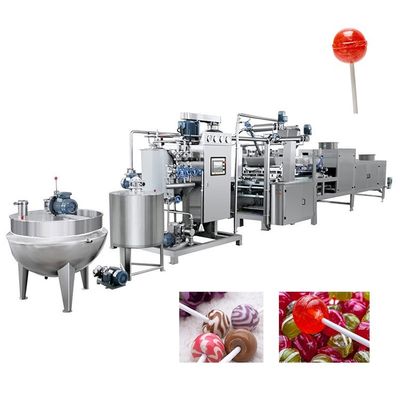 304 Flat Lollipop Making Machine / Candy Production Line 100-600 kg/h