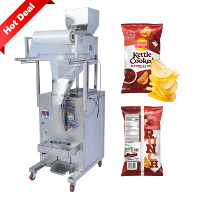 Confezionatrice automatica per sacchetti di snack, patatine fritte, macchina per pesatura e confezionamento